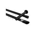GARDINENSTANGE INNENLAUF Platon Verano 280 cm (geteilt in 2 x 140 cm), 2-läufig, 20 mm Ø Schwarz