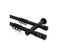 GARDINENSTANGE Platon Zoena 140 cm, 2-läufig, 20 mm Ø Schwarz