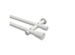 GARDINENSTANGE Platon Sitra 360 cm (geteilt in 2 x 180 cm), 2-läufig (ohne Ringe), 20 mm Ø Weiß
