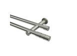 GARDINENSTANGE Platon Elanto 480 cm (geteilt in 3 x 160 cm), 2-läufig (ohne Ringe), 20 mm Ø Edelstahl-Optik