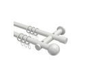 GARDINENSTANGE Platon Luino 120 cm, 2-läufig, 20 mm Ø Weiß