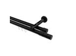 GARDINENSTANGE INNENLAUF Siteno Elanto 260 cm (geteilt in 2 x 130 cm), 2-läufig, 20 mm Ø Schwarz