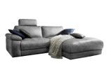 ECKSOFA MOTORISCHER RELAXFUNKTION LOLA Grau Webstoff Relaxfunktion