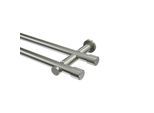 GARDINENSTANGE Platon Santo 420 cm (geteilt in 3 x 140 cm), 2-läufig (ohne Ringe), 20 mm Ø Edelstahl-Optik