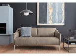 2,5-Sitzer W.SCHILLIG "sally Designsofa, Loungesofa, bequem, schmale Armlehnen, Breite 194cm", braun (stone z59), B:194cm H:78cm T:84cm, Longlife Xtra-Leder Z59: Glattleder mit modischer Prägung. Hautstärke 0, 9 - 1, 1 mm., Sofas, 2 5-Sitzer, mit Metallfüßen in Silber matt, Breite 194 cm