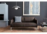 2,5-Sitzer W.SCHILLIG "sally Designsofa, Loungesofa, bequem, schmale Armlehnen, Breite 174cm", braun (braun z59), B:174cm H:78cm T:84cm, Longlife Xtra-Leder Z59: Glattleder mit modischer Prägung. Hautstärke 0, 9 - 1, 1 mm., Sofas, 2 5-Sitzer, mit Metall-Winkelfüßen in Silber matt, Breite 174 cm