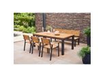 Siena Garden Gartentisch, Robinien, Metall, Holz, Robinie, vollmassiv, rechteckig, 100x76x220 cm, wetterbeständig, Sitzgelegenheit, Gartenmöbel, Gartentische, Gartentische