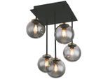 Collett's Monde Deckenleuchte, Schwarz, Messing, Metall, Glas, 25.5x38x25.5 cm, Lampen & Leuchten, Innenbeleuchtung, Deckenleuchten