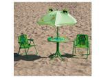 Gardenson , Grün , Metall, Textil , Kinder , wetterbeständig, platzsparend verstaubar , Spielwaren, Outdoorspielzeug, Kinder-Gartenmöbel