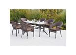 Gardenson , Graphitfarben, Dunkelbraun , Textil , Füllung: Polyurethan (Pur) , rechteckig , Gartenmöbel, Gartenmöbel-Sets, Gartengarnituren