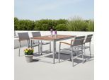 Gardenson , Grau, Silberfarben, Akaziefarben , Holz, Metall, Textil , Akazie , Hartholz , rechteckig , FSC , Gartenmöbel, Gartenmöbel-Sets, Gartengarnituren