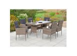 Gardenson , Braun , Glas , Füllung: Schaumstoff,Schaumstoff , Gartenmöbel, Gartenmöbel-Sets, Gartengarnituren