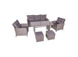 Gardenson , Schwarz, Dunkelgrau , Metall, Kunststoff, Glas , rechteckig , Gartenmöbel, Gartenmöbel-Sets, Gartengarnituren
