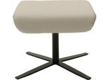 Hocker "Sky", grau (light grau), B:52cm H:45cm T:52cm, 100% Leder, SCHÖNER WOHNEN-KOLLEKTION, Hocker, Hocker, mit Drehfunktion