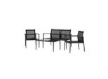 Gardenson , Schwarz , Metall, Glas , Gartenmöbel, Gartenmöbel-Sets, Gartengarnituren
