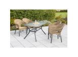 Gardenson , Graphitfarben, Naturfarben , Metall, Kunststoff , rechteckig , 85x74x150 cm , Gartenmöbel, Gartenmöbel-Sets, Gartengarnituren