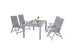Gardenson , Metall, Glas, Textil , Uni , rechteckig , Gartenmöbel, Gartenmöbel-Sets, Gartengarnituren