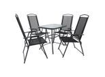 Gardenson , Anthrazit , Metall, Textil , quadratisch , Stühle klappbar , Gartenmöbel, Gartenmöbel-Sets, Gartengarnituren
