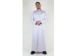 Beige Thobe Robe Satijn Emirati Islamitische Jubba Eid Slim Fit voor heren
