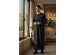 Herren Navy Ramadan marokkanische Jubba Robe Djellaba Eid Kaftan Thobe LFS -TT-007