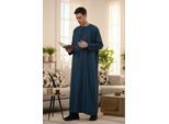 Herren blau Ramadan Eid marokkanische Jubba Robe Kaftan Djellaba Thobe LFS -TT-008