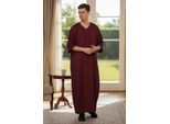 Heren rode Marokkaanse Thobe Jubba Robe Eid Djellaba Gandoura LFS - HM62