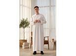 Heren witte Eid Marokkaanse Jubba gewaad Djellaba Ramadan Eid Thobe LFS-HM11
