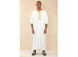 Heren witte Marokkaanse Thobe Jubba Robe Eid Djellaba Gandoura