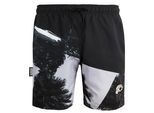 Heren Zwemshort met Palmpatroon Wit Zwart