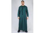 Groene Thobe Emirati Islamitische Jubba Robe Eid Tassel Regular Fit voor heren