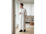 Herren Beige Ramadan Marokkanische Gandoura Thobe Robe Djellaba Eid Jubba LFS-TT-006