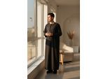 Herren Grau Ramadan Eid Marokkanische Jubba Robe Kaftan Djellaba Thobe LFS -TT-008