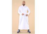 Mens witte Thobe Jubba Saudi Ramadan Eid islamitische Kaftan Kaudara Arabische Jubbah