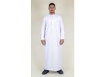 Heren witte Thobe Emirati Islamitische Jubba Robe Eid Tassel Regular Fit