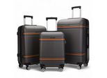 Hardshell Charcoal Black Cabine Kofferset Robuuste ABS Lichtgewicht Bagage Vakantietas