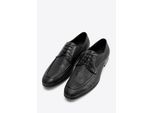 Wittchen Herren-Derbyschuhe aus echtem Leder mit Flechtmuster, schwarz