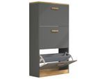 Mid.you Schuhschrank , Anthrazit, Honigeiche , Holzwerkstoff , 59x105x22 cm , stehend , Garderobe, Schuhaufbewahrung, Schuhschränke