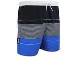 Zwemshort voor heren met patroonstrepen blauw