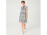 Korte jurk met ruches en bloemenprint