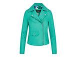 Dames Aqua Blue Classic Brando Biker leren jack - Broome