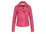 Dames fuchsia roze klassieke Brando biker leren jas - Broome