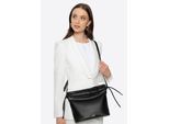 Wittchen Dames crossbody tas met decoratieve strikken, zwart, eco-leer
