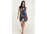 Navy Flora Print Cloche Dress