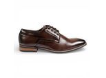 Braune, klassische, schlichte Derby-Brogue-Schnürschuhe für Herren