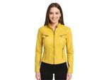 Dames geel casual slim-fit leren bikerjack - Tulsa