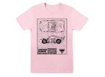 Disney Dames/Dames Cars Lightning McQueen Blueprint Katoenen Vriendje T-shirt (Baby Roze)