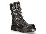 New Rock zwarte puntige gotische laarzen met halfhoge kuit-727-S1