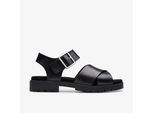 Orinoco Cross Zwarte Leren Sandalen