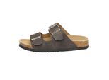 EVER AU Herren Duck Leder Doppelschnallen-Sandalen - Braunes geöltes Leder
