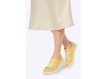 Wittchen Damen-Plateau-Sneaker, klassisch gelb, Naturleder